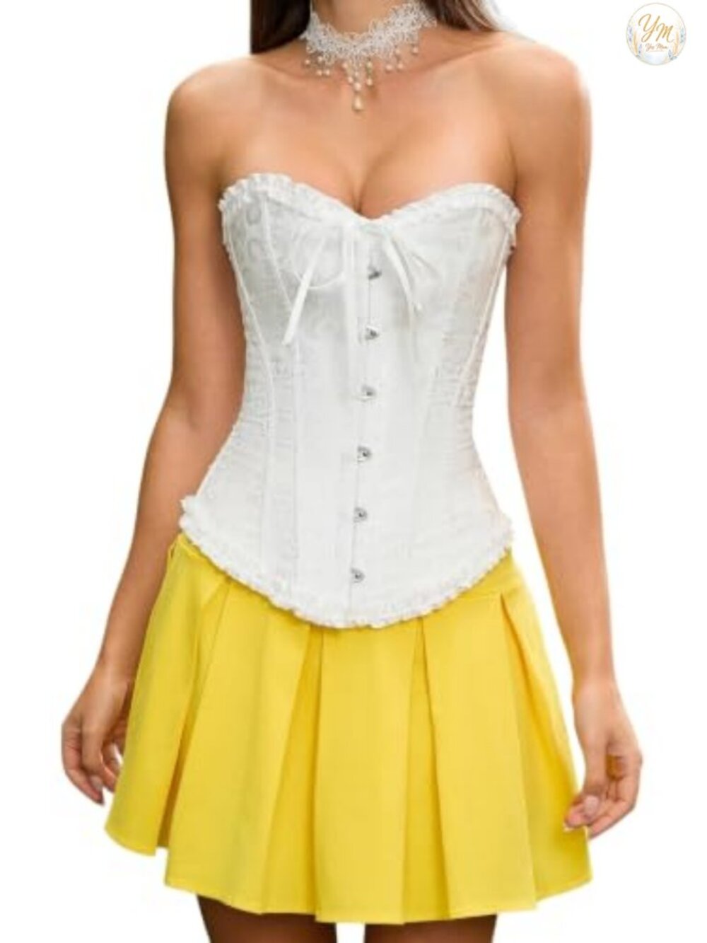14-Bone Overbust Corset Top Sweetheart Neck Lace-Up Back